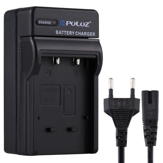 PULUZ EU Plug Battery Charger with Cable for Nikon EN-EL19 Battery, EN-EL19 EU Plug