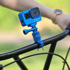 PULUZ 360-Grad-Drehung, Fahrrad-Lenkeradapterhalterung aus Aluminium mit Schraube für GoPro, Insta360, DJI und andere Actionkameras, AE-Lager (Blau), US-Lager (Rot), US-Lager (Blau), China-Lager (Blau), US-Lager (Schwarz), China-Lager (Schwarz)