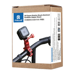 PULUZ 360-Grad-Drehung, Fahrrad-Lenkeradapterhalterung aus Aluminium mit Schraube für GoPro, Insta360, DJI und andere Actionkameras, AE-Lager (Blau), US-Lager (Rot), US-Lager (Blau), China-Lager (Blau), US-Lager (Schwarz), China-Lager (Schwarz)