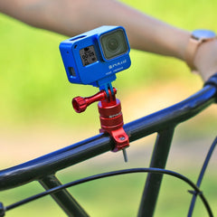 PULUZ 360-Grad-Drehung, Fahrrad-Lenkeradapterhalterung aus Aluminium mit Schraube für GoPro, Insta360, DJI und andere Actionkameras, AE-Lager (Blau), US-Lager (Rot), US-Lager (Blau), China-Lager (Blau), US-Lager (Schwarz), China-Lager (Schwarz)