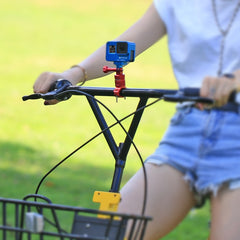 PULUZ 360-Grad-Drehung, Fahrrad-Lenkeradapterhalterung aus Aluminium mit Schraube für GoPro, Insta360, DJI und andere Actionkameras, AE-Lager (Blau), US-Lager (Rot), US-Lager (Blau), China-Lager (Blau), US-Lager (Schwarz), China-Lager (Schwarz)