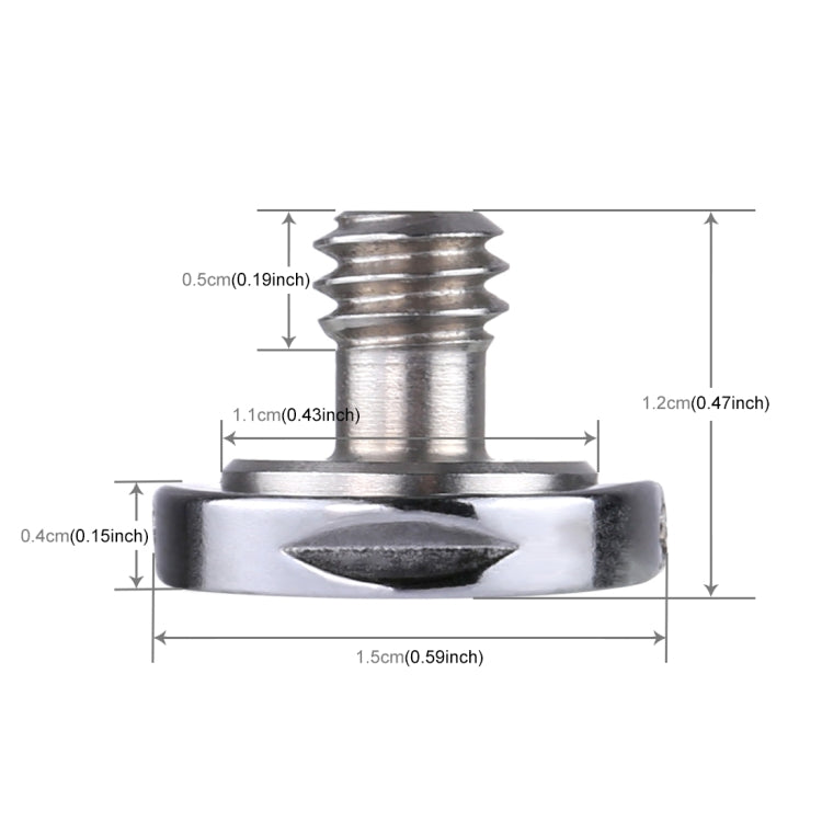 PULUZ 1/4 inch Male Thread Screw with C-Ring for Quick Release, Tripod Mount, 1/4 inch Screw