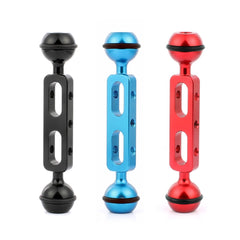 PULUZ 5.1 inch 13cm Aluminum Alloy Dual Balls Arm, Ball Diameter: 25mm, 5.1 inch (Black), 5.1 inch (Blue), 5.1 inch (Red)