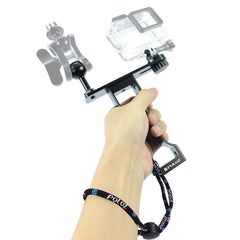 PULUZ CNC Aluminum Single Hand Diving Photography Bracket Handheld Holder, Compatible with DJI Osmo Action, GoPro NEW HERO /HERO7 /6 /5 /5 Session /4 Session /4 /3+ /3 /2 /1, Xiaoyi and Other Action Cameras, DSLR Cameras, Single Hand Bracket