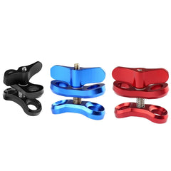 PULUZ Ball Clamp Close Hole Diving Camera Bracket CNC Aluminum Spring Flashlight Clamp for Diving Underwater Photography System, Single Ball Close Hole(Black), Single Ball Close Hole(Blue), Single Ball Close Hole(Red)