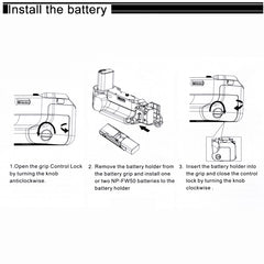 PULUZ Vertical Camera Battery Grip for Sony A6300 Digital SLR Camera, Sony A6300