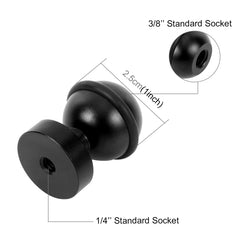 PULUZ CNC-Aluminium-Kugelkopf-Adapterhalterung für GoPro, Insta360, DJI und andere Actionkameras, Durchmesser: 2,5 cm, CNC-Aluminium (Schwarz), CNC-Aluminium (Blau), CNC-Aluminium (Rot)