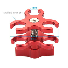 PULUZ Triple Ball Clamp Open Hole Diving Camera Bracket CNC Aluminum Spring Flashlight Clamp for Diving Underwater Photography System