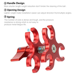 PULUZ Triple Ball Clamp Open Hole Diving Camera Bracket CNC Aluminum Spring Flashlight Clamp for Diving Underwater Photography System