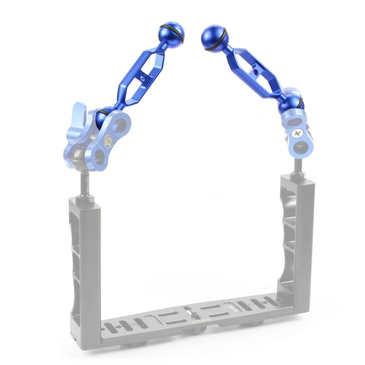PULUZ 5.0 inch 12.6cm Aluminum Alloy Dual Balls Arm, Ball Diameter: 25mm, 5.0 inch (Blue), 5.0 inch (Red), 5.0 inch (Black)