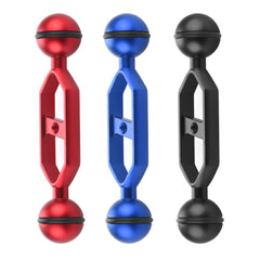 PULUZ 5.0 inch 12.6cm Aluminum Alloy Dual Balls Arm, Ball Diameter: 25mm, 5.0 inch (Blue), 5.0 inch (Red), 5.0 inch (Black)