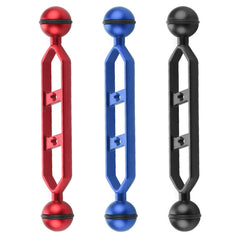 PULUZ 7.0 inch 17.7cm Aluminum Alloy Dual Balls Arm, Ball Diameter: 25mm, 7.0 inch (Black), 7.0 inch (Blue), 7.0 inch (Red)