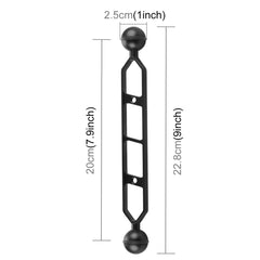 PULUZ 9,0 Zoll 22,8 cm Aluminiumlegierung Doppelkugelarm, Kugeldurchmesser: 25 mm, 9,0 Zoll (Schwarz), 9,0 Zoll (Blau), 9,0 Zoll (Rot)