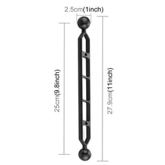 PULUZ 11,0 Zoll, 27,9 cm, Aluminiumlegierung, Doppelkugelarm, Kugeldurchmesser: 25 mm, 11,0 Zoll (Schwarz), 11,0 Zoll (Blau), 11,0 Zoll (Rot)