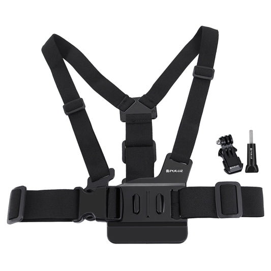 PULUZ Adjustable Body Mount Belt Chest Strap with J Hook Mount & Long Screw for GoPro, Insta360, DJI and Other Action Cameras, Chest Strap