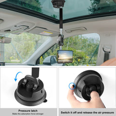 PULUZ Car Suction Cup Arm Mount Phone Tablet Magnetic Holder with Phone Clamp