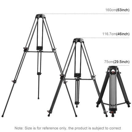 PULUZ Professional Heavy Duty Camcorder Aluminum Alloy Tripod, Tripod