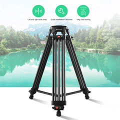 PULUZ Professional Heavy Duty Camcorder Aluminum Alloy Tripod, Tripod