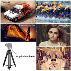 PULUZ Professional Heavy Duty Camcorder Aluminum Alloy Tripod, Tripod