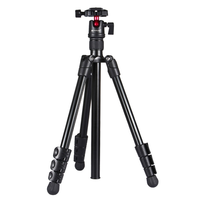 Trípode de metal con patas plegables de 4 secciones PULUZ con cabezal esférico de 360 ​​grados para DSLR y cámara digital, altura ajustable: 42-130 cm, altura ajustable: 42-130 cm