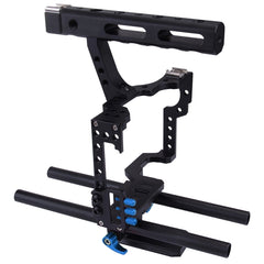 PULUZ Camera Cage Handle Stabilizer for Sony A7 & A7S & A7R, A7 II & A7R II & A7S II, A7R III & A7S III, A7R IV, A6000, A6500, A6300, Panasonic Lumix DMC-GH4