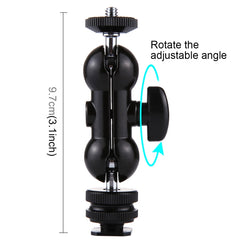 PULUZ Blitzschuh-Schwenkkugelkopf, 1/4 Zoll Stativschraube, Magic Arm mit Verriegelung, Magic Arm