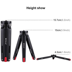 PULUZ Pocket Mini Metal Desktop Tripod Mount with 1/4 inch to 3/8 inch Thread Adapter Screw for DSLR & Digital Cameras, Adjustable Height: 4.5-15cm, Load: 20kg, Desktop Tripod R, Desktop Tripod B, Desktop Tripod B(AE)