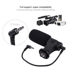 PULUZ 3.5mm Audio Stereo Recording Vlogging Professional Interview Microphone for DSLR & DV Camcorder, Smartphones, Mini Microphone(AE), Mini Microphone