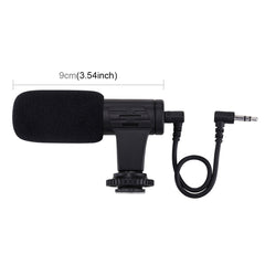 PULUZ 3.5mm Audio Stereo Recording Vlogging Professional Interview Microphone for DSLR & DV Camcorder, Smartphones, Mini Microphone(AE), Mini Microphone