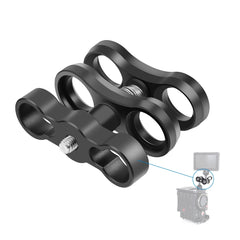 PULUZ Dual Aluminum Alloy Clamp for Underwater Arm System, Dual Ball (Black)