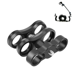 PULUZ Dual Aluminum Alloy Clamp for Underwater Arm System, Dual Ball (Black)