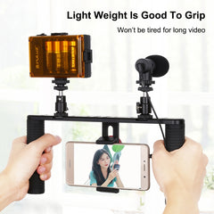 PULUZ Vlogging Live Broadcast Smartphone Video Rig Filmmaking Recording Handle Stabilizer Aluminum Bracket for iPhone, Galaxy, Huawei, Xiaomi, HTC, LG, Google, and Other Smartphones, Aluminum Bracket