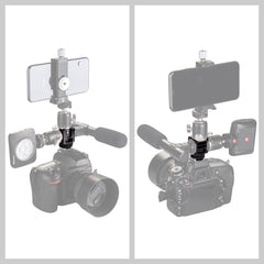 PULUZ 4-Head Hot Shoe Mount Adapter Microphone Flash Light Aluminum Alloy Holder Bracket, 4-Head Hot Shoe