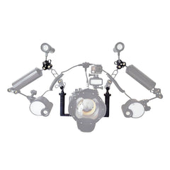 PULUZ Dual Handle Aluminium Tray Stabilizer with Dual Ball Aluminum Alloy Clamp for Underwater Camera Housings, Dual Ball