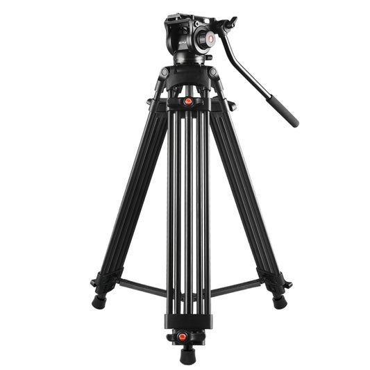 PULUZ Professional Heavy Duty Video Camcorder Aluminum Alloy Tripod with Fluid Drag Head for DSLR / SLR Camera, Adjustable Height: 80-160cm, 80-160cm Tripod