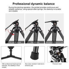 PULUZ Professional Heavy Duty Video Camcorder Aluminum Alloy Tripod with Fluid Drag Head for DSLR / SLR Camera, Adjustable Height: 80-160cm, 80-160cm Tripod