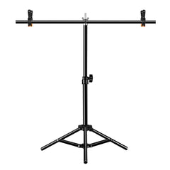 67cm T-Shape Photo Studio Background Support Stand Backdrop Crossbar Bracket with Clips, No Backdrop, Backdrop Stand