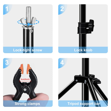 67cm T-Shape Photo Studio Background Support Stand Backdrop Crossbar Bracket with Clips, No Backdrop