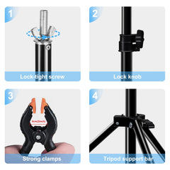 67cm T-Shape Photo Studio Background Support Stand Backdrop Crossbar Bracket with Clips, No Backdrop, Backdrop Stand