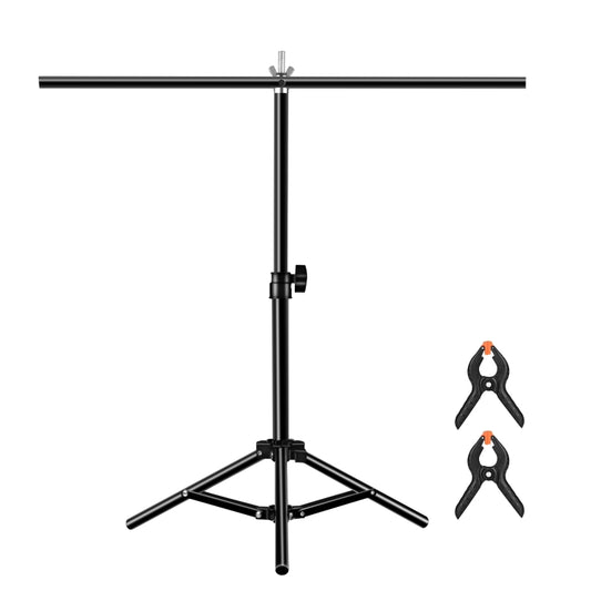 67 cm T-förmiger Hintergrund-Ständer für Fotostudios, Hintergrund-Querstangenhalterung mit Clips, ohne Hintergrund, Hintergrundständer