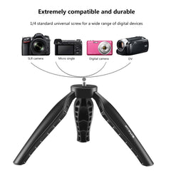 PULUZ Simple Mini ABS Desktop Tripod Mount with 1/4 inch Screw for DSLR & Digital Cameras, Working Height: 9cm, ABS Tripod