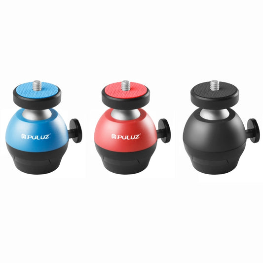 PULUZ 1/4 inch Screw Aluminum Alloy Ball Head ABS Tripod Adapter, Ball Head(Red)