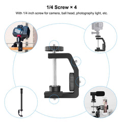 Kits de soporte de monopié con varilla de extensión de eje central para soporte de luz con abrazadera en C PULUZ, longitud de varilla: 33-60 cm, varilla de extensión con abrazadera en C