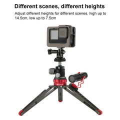 PULUZ Desktop Vlogging Live Tripod Holder with Cold Shoe Bases for DSLR & Digital Cameras, Adjustable Height: 7.5-14.5cm, Desktop Live Tripod