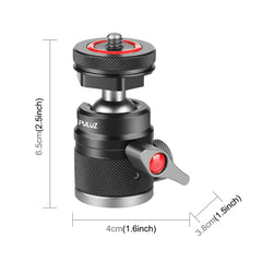 PULUZ Aluminum Alloy Ball Head Tripod Mount with Cold Shoe Base, Cold Shoe Ball Head