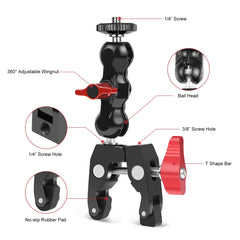 PULUZ Multi-function Magic Arm Ball Mount Clamp Crab Pliers Clip, Ball Mount Clamp