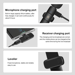 PULUZ Wireless Lavalier Noise Reduction Reverb Microphone for Type-C / USB-C Device, Support Phone Charging, Type-C Wireless Microphone