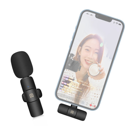 PULUZ Wireless Lavalier Noise Reduction Reverb Microphone for 8-Pin Device, Support Phone Charging