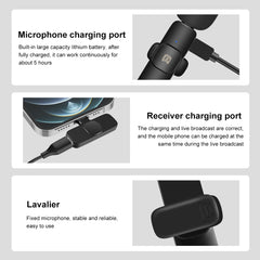 PULUZ Wireless Lavalier Noise Reduction Reverb Microphone for 8-Pin Device, Support Phone Charging, 8 Pin Wireless Microphone