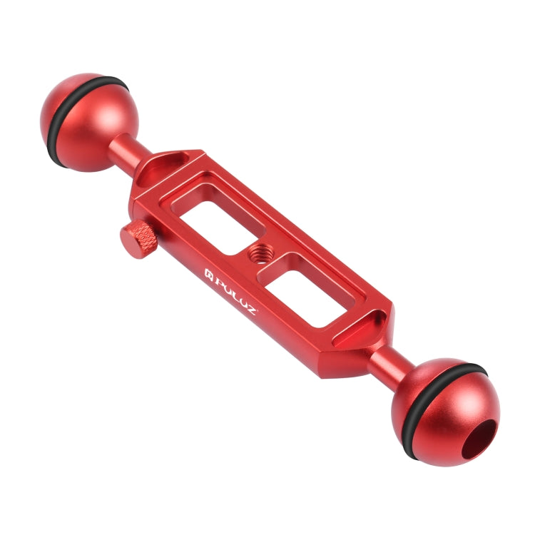 PULUZ 7.9 inch 20cm Adjustable Aluminum Alloy Dual Balls Arm with 1/4 Thread, Ball Diameter: 25mm, 7.9 inch(Black), 7.9 inch(Red)